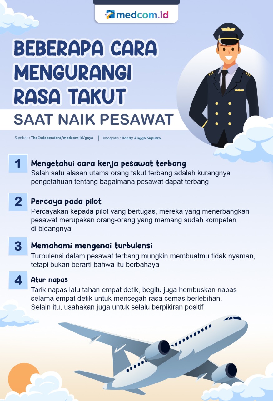 Beberapa Cara Mengurangi Rasa Takut saat Naik Pesawat