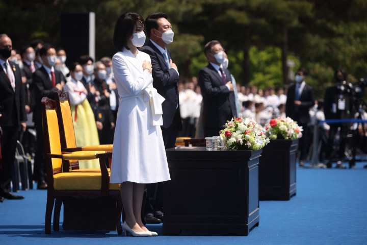 Presiden baru Korea Selatan (Korsel) Yoon Suk Yeol, Selasa, 10 Mei 2022. Pelantikan Presiden Yoon dilakukan di plaza depan Gedung Parlemen Korsel, di Kota Seoul.