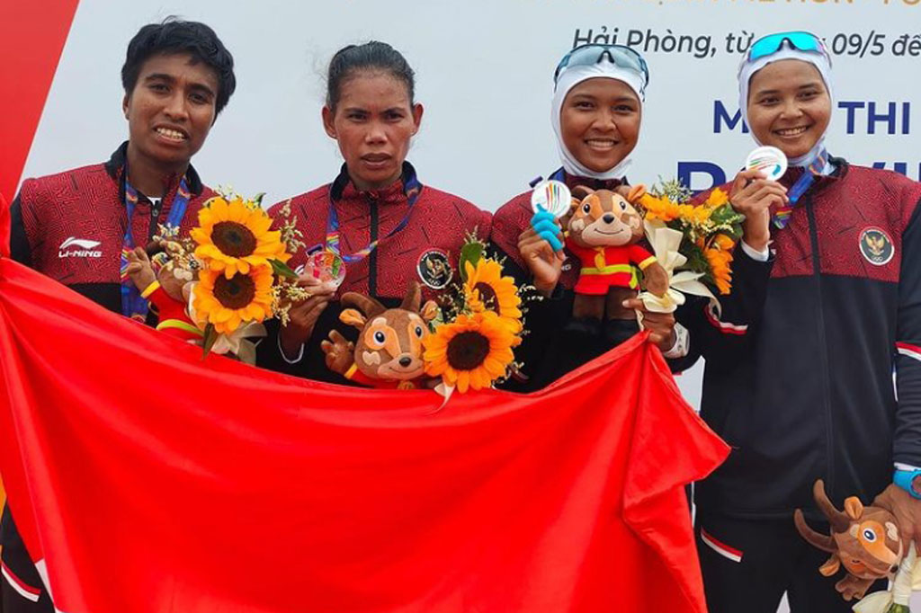 Dan nomor Lightweight Womenss Four lewat Chelsea Corputty/Syiva Lisdiana/Aisah Nabila/Yuniarty.