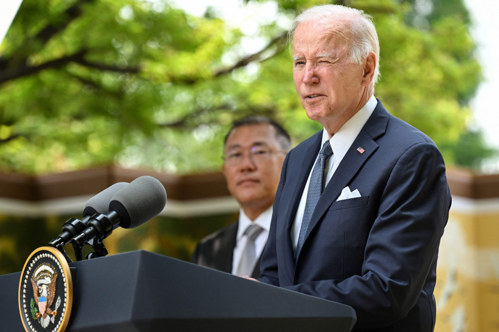 Joe Biden tiba di Korea Selatan, Jumat, 20 Mei 2022, dalam kunjungan pertamanya ke negara itu sebagai presiden.
