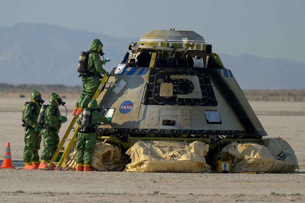 Kapsul Boeing Starliner kembali ke Bumi pada hari Rabu, 25 Mei 2022 waktu setempat, dalam langkah terakhir dari uji penerbangan tanpa awak untuk membuktikan layak membawa astronot NASA ke Stasiun Luar Angkasa Internasional.