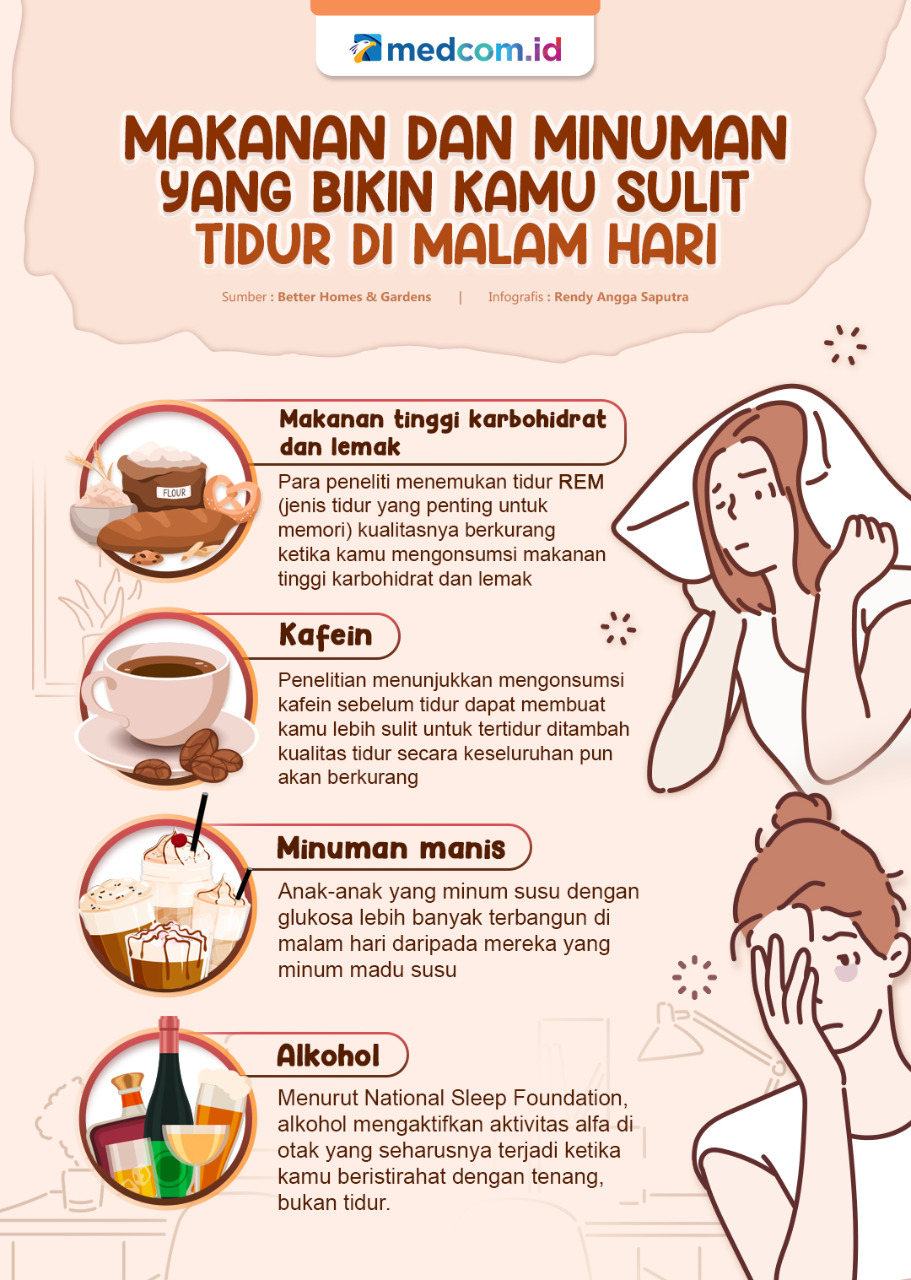 Makanan dan Minuman yang Bikin Kamu Sulit Tidur di Malam Hari