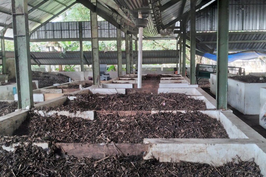 Deretan sampah organik yang diolah di TPST Nitikan Kota Yogyakarta.