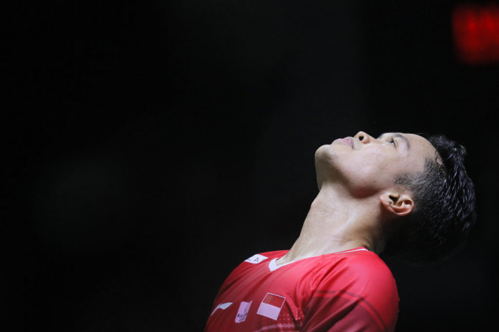 Tunggal putra Indonesia Anthony Sinisuka Ginting harus mengakui keunggulan pebulutangkis nomor satu dunia Victor Axelsen di semifinal Indonesia Masters 2022, di Istora Gelora Bung Karno, Sabtu, 11 Juni 2022. 