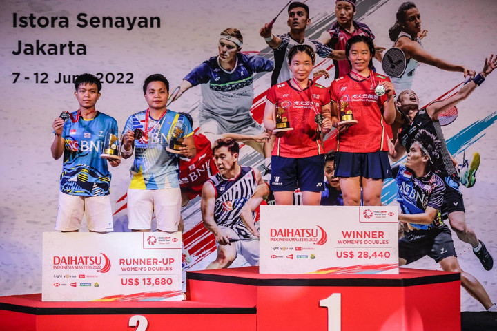 Mereka kalah 18-21 & 12-21 dari Chen Qing Chen/Jia Yi Fanpada final Indonesia Masters 2022 di Istora Senayan, Minggu, 12 Juni 2022.