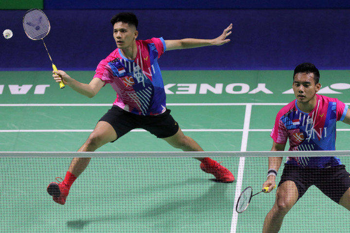 Pramudya/Yeremia memastikan tiket ke babak kedua Super 1.000 East Ventures Indonesia Open 2022.