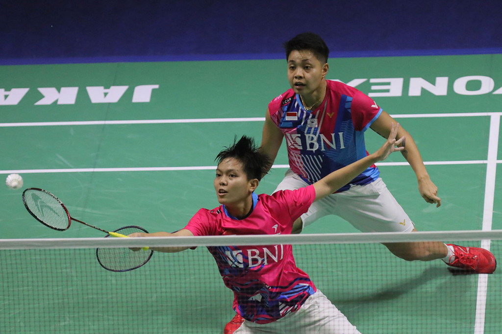 Apriyani Rahayu/Siti Fadia Silva Ramadhanti melaju ke babak kedua Indonesia Open 2022 setelah mengandaskan unggulan kelima Jepang Mayu Matsumoto/Wakana Nagahara.
