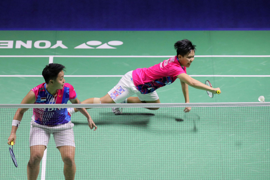 Apri/Fadia harus mengakui keunggulan Lee/Shin 14-21, 19-21 setelah melalui pertarungan perempat final berdurasi 52 menit.