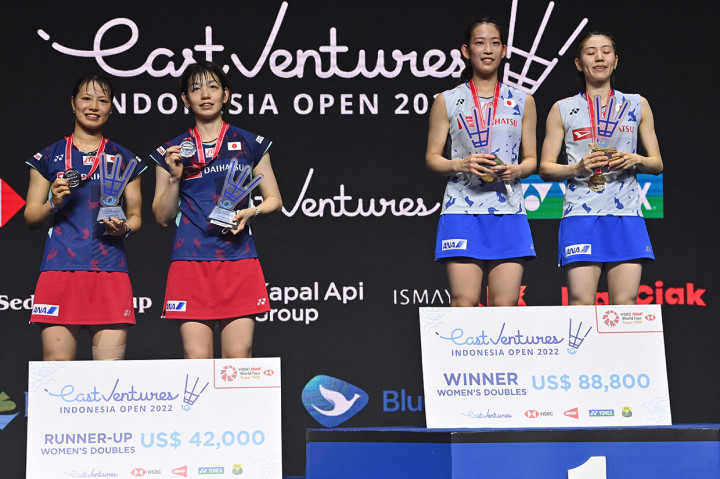 Final ganda putri Indonesia Open 2022 sajikan 'perang saudara' sesama pemain Jepang.