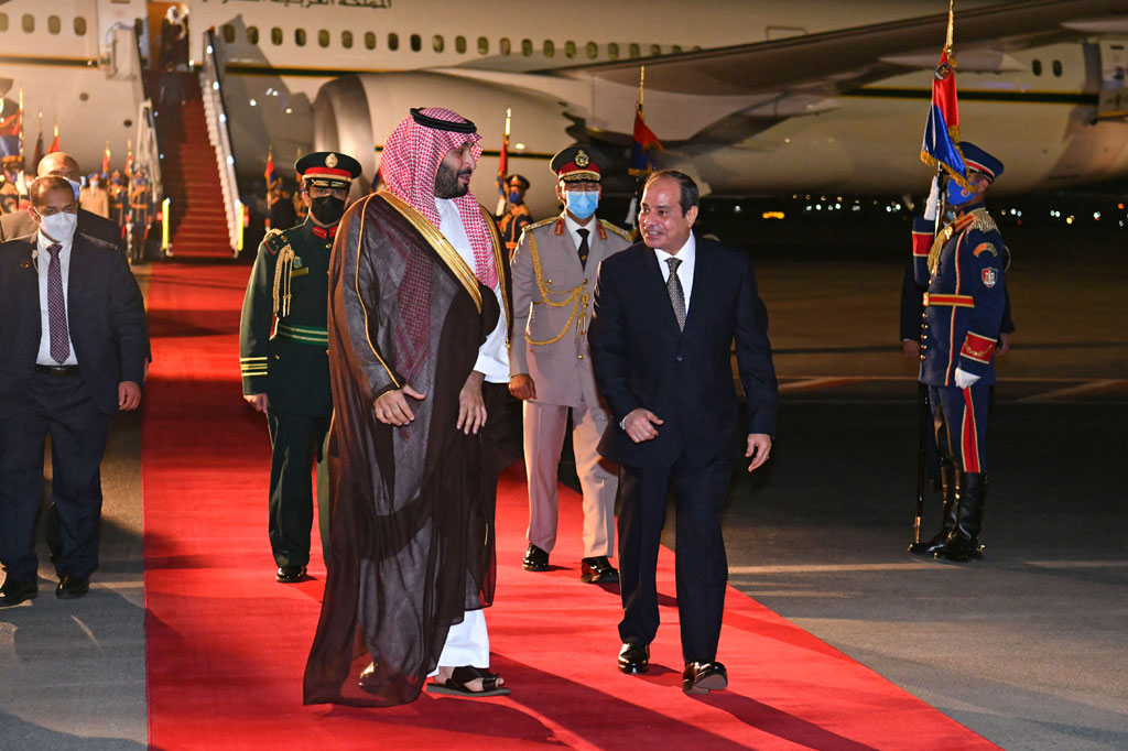 Karpet merah digelar untuk menyambut kedatangan Mohammed Bin Salman di Mesir.