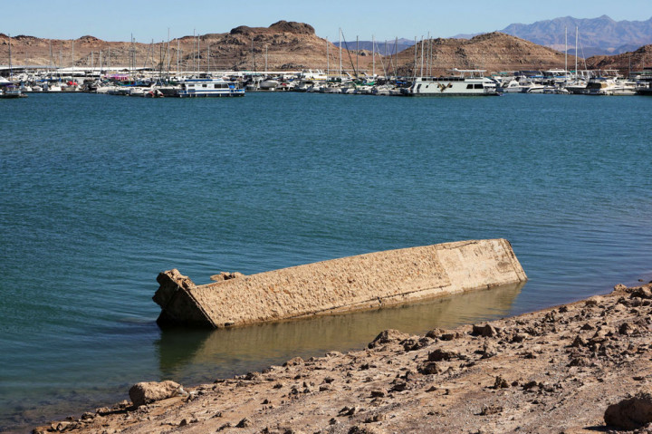 Ketinggian air di Danau Mead kini berada pada titik terendah sejak diisi pada 1937 setelah pembangunan Bendungan Hoover.
