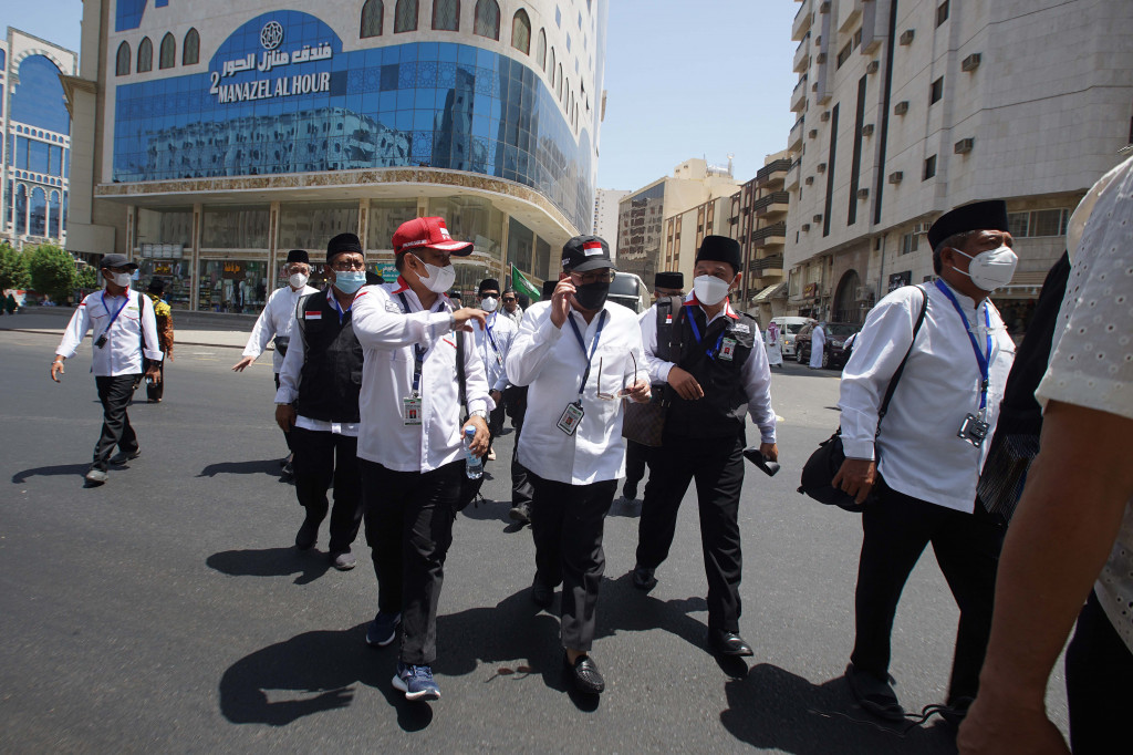 Wakil Menteri Agama Zainut Tauhid Sa'adi meninjau langsung jemaah haji Indonesia di area Sektor 5, Hotel Manazel Al-Hour, Misfalah, Mekkah, Arab Saudi, Minggu, 3 Juli 2022.