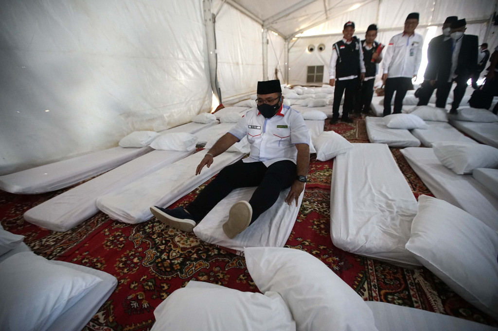 Peninjauan tersebut dilakukan untuk mengecek kesiapan sarana dan prasarana tenda pemondokan jelang puncak ibadah haji pada 8 Dzulhijjah atau 7 Juli 2022 hingga 13 Dzulhijjah atau 12 Juli 2022.