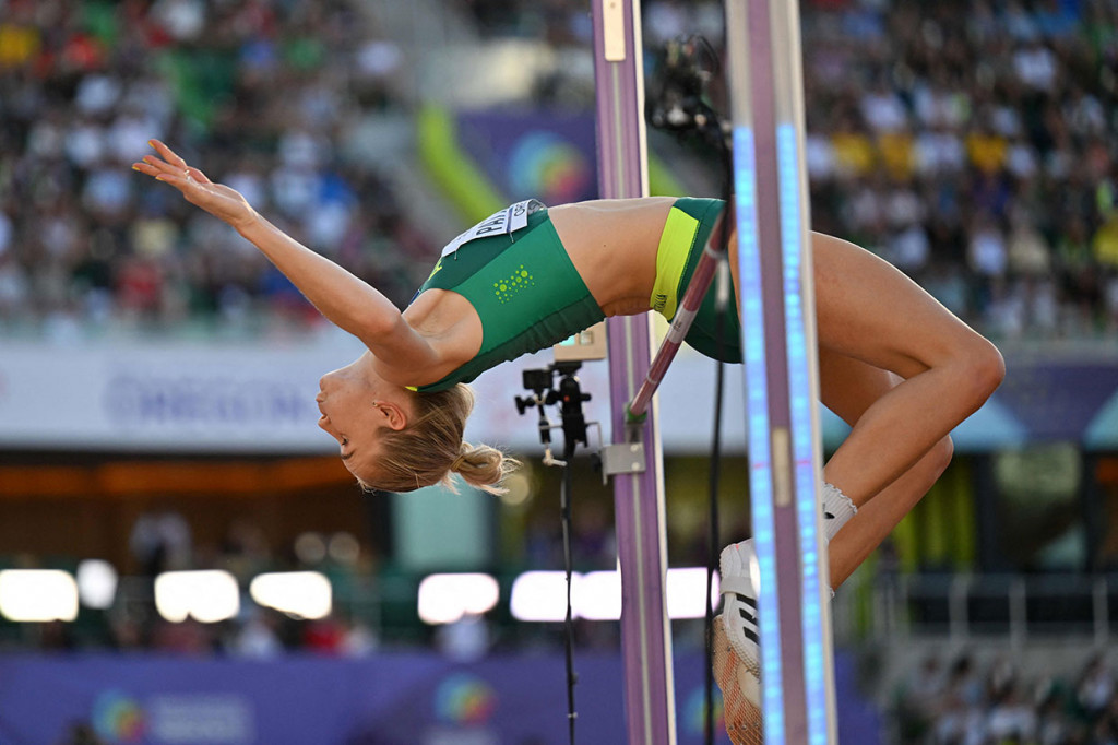  Atlet Australia, Eleanor Patterson berhasil merebut emas nomor lompat tinggi putri di Kejuaraan Dunia Atletik di Oregon pada hari Selasa, 19 Juli 2022 waktu setempat.