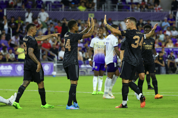 Arsenal menang dengan skor 3-1 atas Orlando City dalam laga pramusim bertajuk Florida Cup di Exploria Stadium, Kamis, 21 Juli 2022.