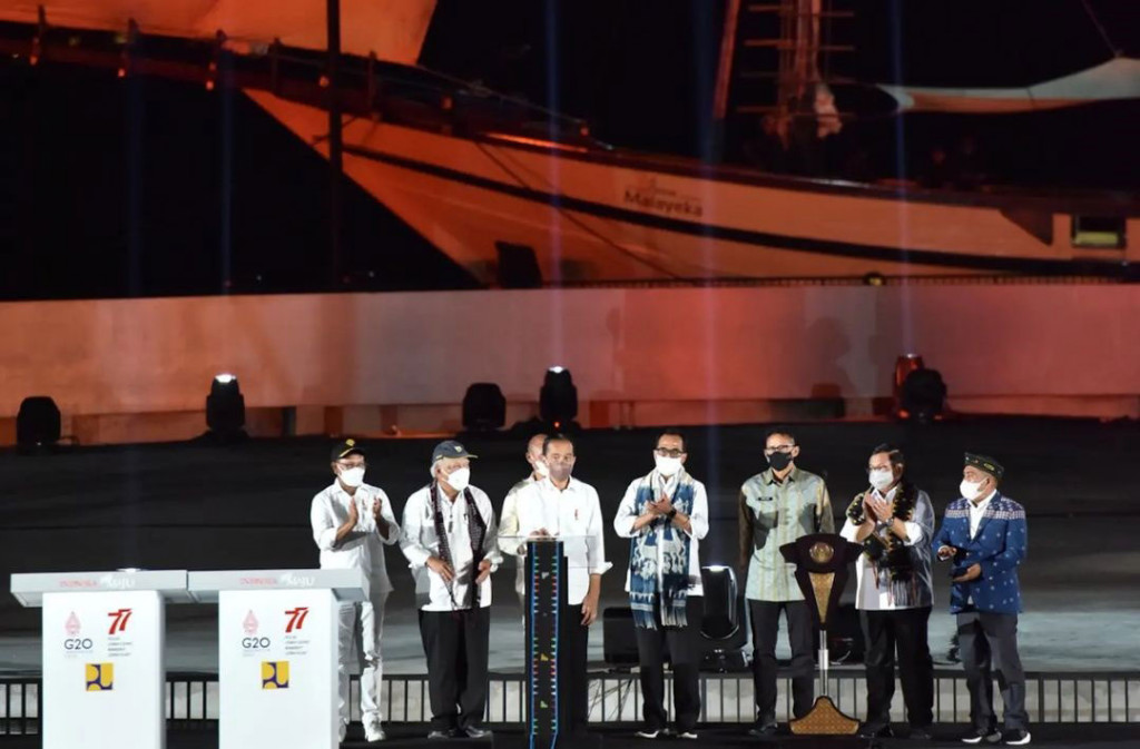 Presiden Joko Widodo meresmikan Kawasan Strategis Pariwisata Nasional (KSPN) Marina Labuan Bajo, Manggarai Barat, Nusa Tenggara Timur, Kamis, 21 Juli 2022.