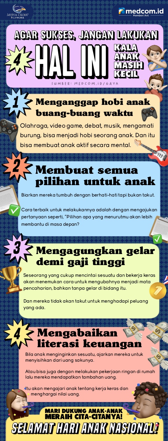 Agar Sukses, Jangan Lakukan 4 Hal Ini Kala Anak Masih Kecil