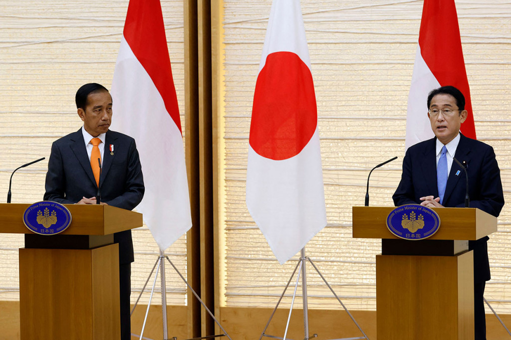 Dalam sambutan pengantarnya, Kishida mengapresiasi kunjungan Jokowi ke Jepang. 