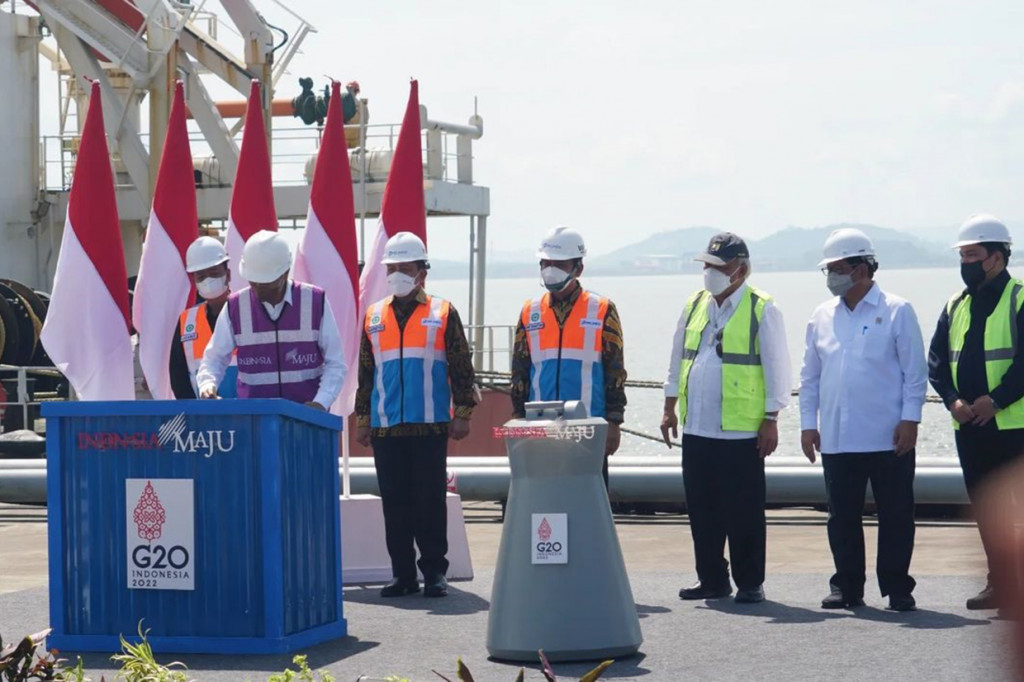 Presiden RI Joko Widodo meresmikan Terminal Kijing Pelabuhan Pontianak, di Kabupaten Mempawah, Provinsi Kalimantan Barat (Kalbar), Selasa, 9 Agustus 2022. 