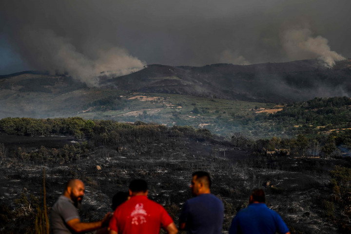 Terlihat kabut asap pekat mulai menutupi wilayah tersebut.