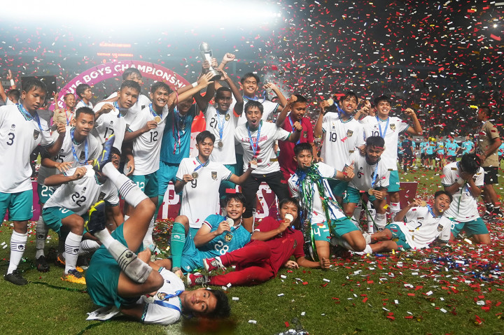 Kafiatur Rizky menjadi pencetak gol satu-satunya untuk Timnas U-16 pada menit ke-45+1.