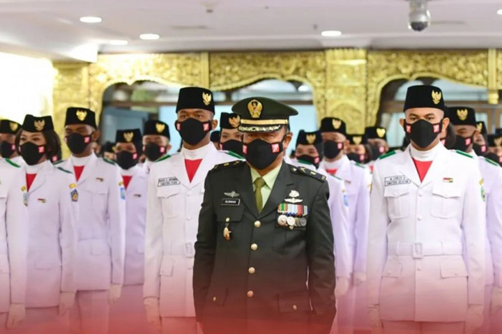 Tim Pancasila Tangguh Pasukan Pengibar Bendera Pusaka (Paskibraka) akan bertugas mengibarkan bendera Merah Putih pada Upacara Peringatan Detik-Detik Proklamasi Kemerdekaan Republik Indonesia, Rabu, 17 Agustus 2022, di Halaman Depan Istana Merdeka, Jakarta.