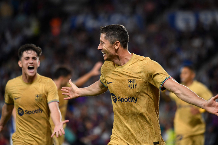 Bertandang ke Reale Seguros Stadium, San Sebastian, Senin, 22 Agustus 2022, dini hari WIB, Blaugrana menang 4-1, degan Robert Lewandowski bikin dua gol.