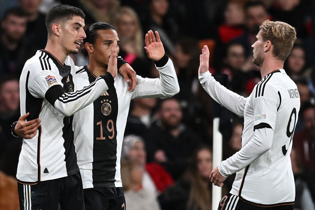 Pada menit ke-67, Jerman menggandakan keunggulan lewat sepakan kaki kiri Kai Havertz dari luar kotak penalti usai menerima umpan matang Werner.