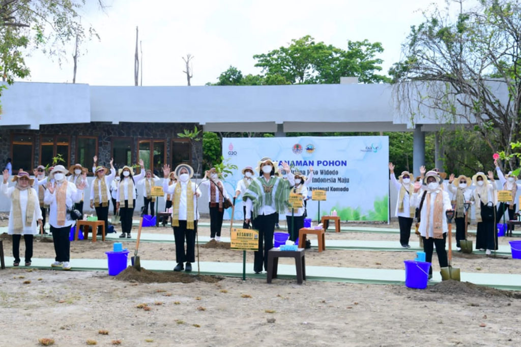 Kegiatan penanaman pohon tersebut dilakukan di Titik Pusat Informasi Niang Komodo, Loh Buaya, Pulau Rinca, Taman Nasional Komodo (TNK), Kabupaten Manggarai Barat.
