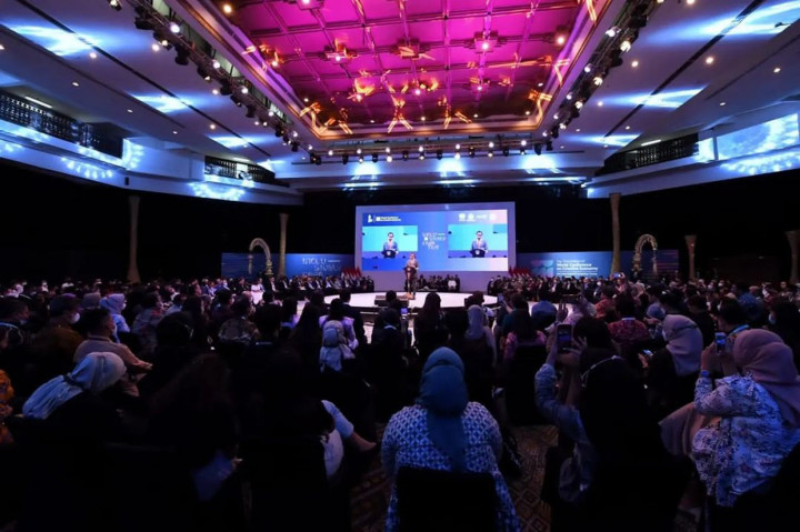 Presiden Joko Widodo membuka Konferensi Ketiga Ekonomi Kreatif Dunia Tahun 2022 (the Third Edition of World Conference on Creative Economy), di Bali International Convention Center, Nusa Dua, Kamis, 6 Oktober 2022, pagi.