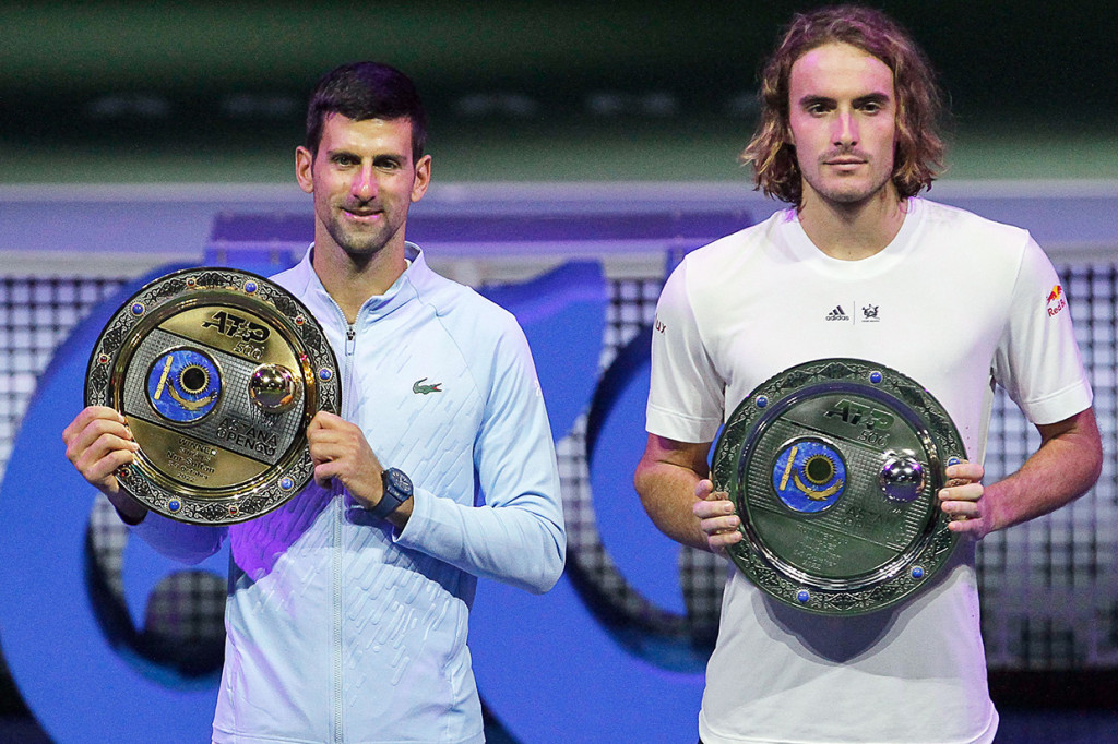 Petenis Serbia, Novak Djokovic berhasil menjuarai Astana Open edisi ketiga, Minggu, 9 Oktober 2022, usai mengalahkan Stefanos Tsitsipas 6-3, 6-4 dalam pertandingan selama 75 menit.
