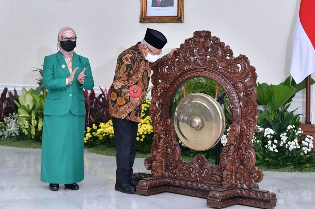 Wakil Presiden Ma'ruf Amin membuka Musyawarah Nasional Perhimpunan Saudagar Muslimah Indonesia (Persami) di Istana Wakil Presiden, Jl. Medan Merdeka Selatan No.6. Jakarta Pusat, Selasa, 11 Oktober 2022.
