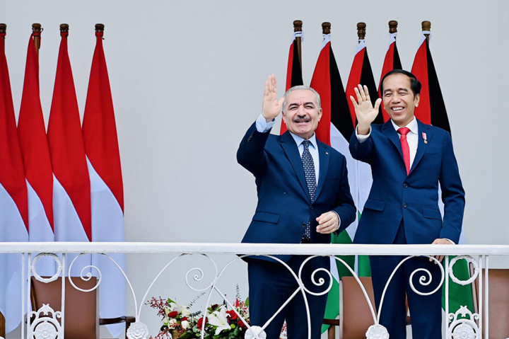 Saat memberikan sambutan dalam pertemuan bilateral, Presiden menegaskan Indonesia akan terus mendukung perjuangan rakyat Palestina.