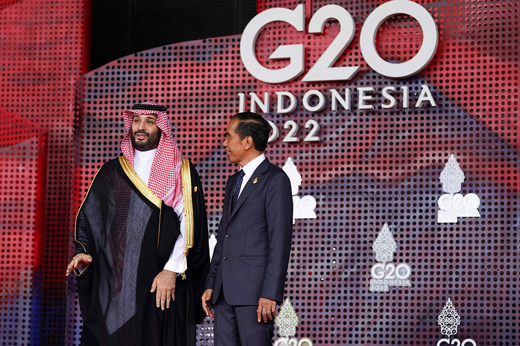 Jokowi sambut Putra Mahkota Arab Saudi Mohammed bin Salman.