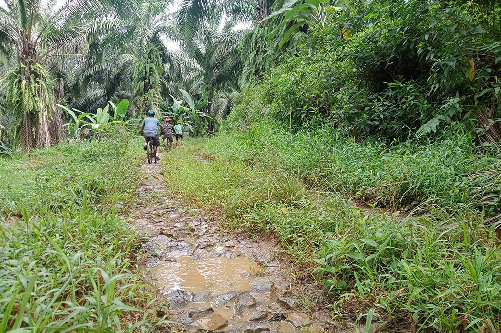 Untuk mencapai puncak Gunung Bubut, yaitu di Puncak Rarata, para goweser perlu mengeluarkan tenaga ekstra, terlebih di musim hujan seperti saat ini. Namun itulah letak keasyikannya.