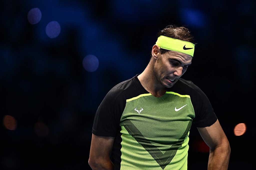 Rafael Nadal harus kembali menelan kekalahan pada babak penyisihan grup ATP Finals usai takluk dari tangan petenis Kanada Felix Auger-Aliassime di Turin, Italia, Selasa, 15 November 2022 waktu setempat.