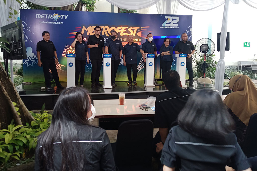 Rangkaian Hari Ulang Tahun (HUT) MetroTV yang ke-22 dimeriahkan dengan acara 'BOD Challenge' di gedung Media Group Network (MGN), Kedoya, Jakarta Barat, Selasa, 22 November 2022.