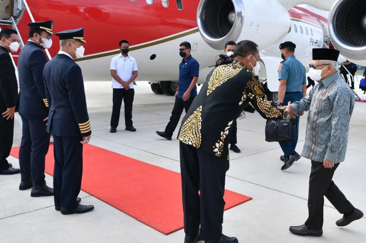 Wakil Presiden Ma'ruf Amin beserta rombongan terbatas bertolak ke Palu, Sulawesi Tengah, Jumat, 25 November 2022. Wapres diagendakan meresmikan pembukaan Musyawarah Nasional (Munas) XI Korps Alumni Himpunan Mahasiswa Islam (KAHMI).