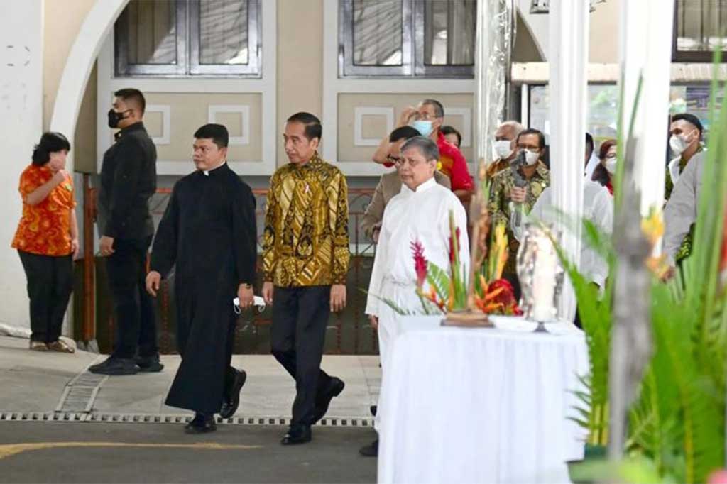 Presiden Joko Widodo mengunjungi sejumlah gereja yang ada di Kota Bogor, pada Minggu, 25 Desember 2022. 