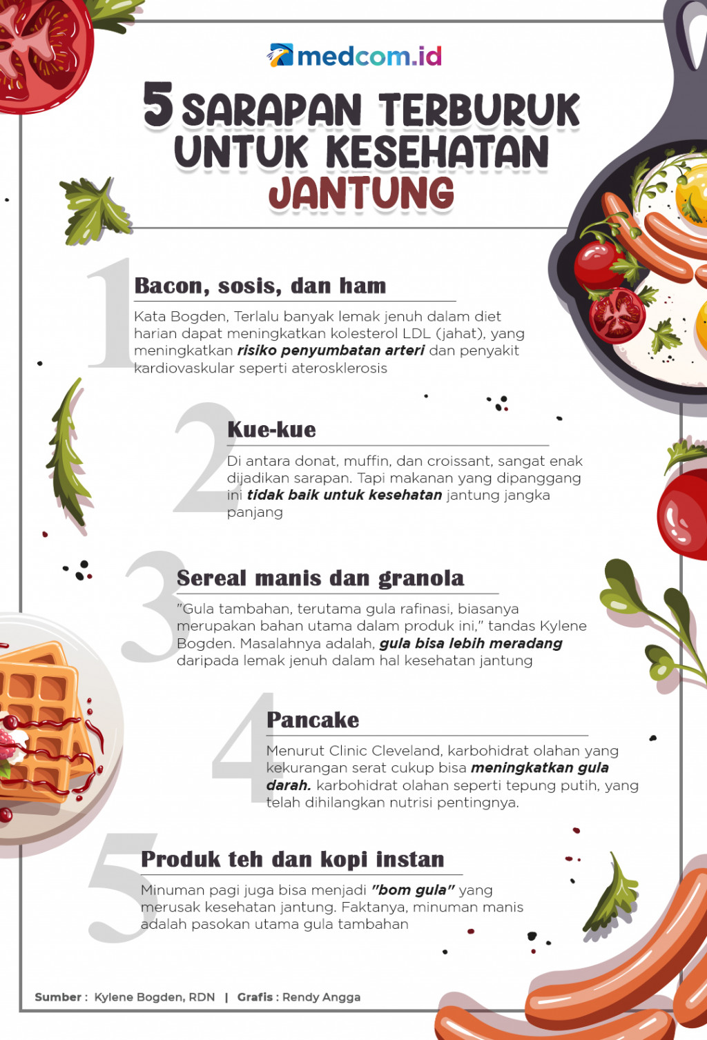 5 Sarapan Terburuk untuk Kesehatan Jantung