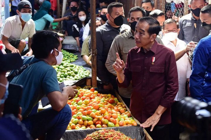 Jokowi kemudian menuju Minahasa Utara dan meninjau Pasar Airmadidi. Di pasar tersebut Jokowi juga menyerahkan bantuan kepada para pedagang. Presiden juga berkesempatan berbincang dengan para pedagang terkait harga-harga kebutuhan pokok. 