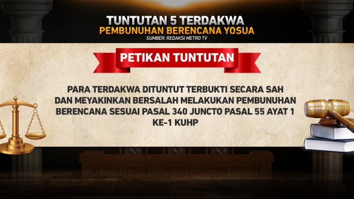 Tuntutan 5 Terdakwa Pembunuhan Berencana Brigadir Yoshua