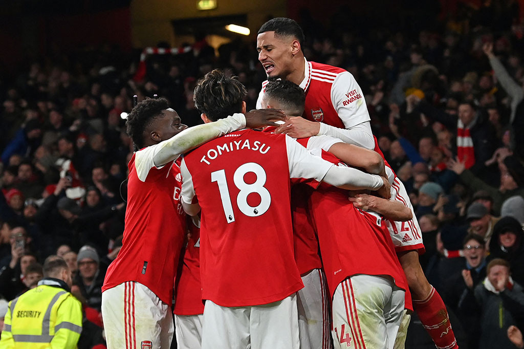 Arsenal meraih kemenangan dramatis 3-2 atas Manchester United dalam pertadingan pekan ke-21 Liga Premier Inggris di Emirates Stadium, London yang berakhir pada Senin, 23 Januari 2023 dini hari WIB.