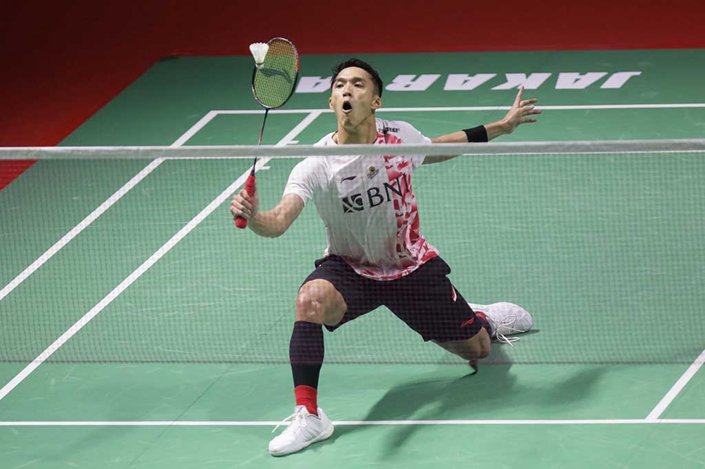 Tunggal putra Jonatan Christie lolos ke babak 16 besar Indonesia Masters 2023 setelah mengalahkan pebulu tangkis Irlandia Nhat Nguyen. Jojo bermain selama 67 menit yang dihabiskan dalam tiga gim 21-23, 21-11, 21-6.