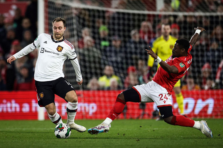 Manchester United meraih kemenangan telak 3-0 atas Nottingham Forest dalam pertandingan leg pertama semifinal Piala Liga Inggris (Carabao Cup) di the City Ground pada Kamis, 16 Januari 2023 dini hari WIB. 