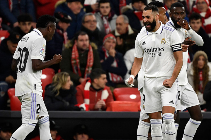 Surplus satu pemain dimanfaatkan betul oleh Madrid untuk menyarangkan dua gol lewat Karim Benzema pada menit 104 dan Vinicius Junior pada menit 120+1. 