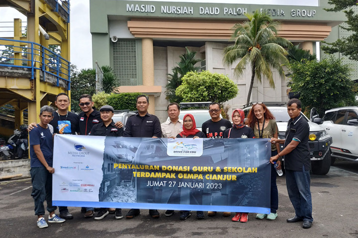 Medcom.id bersama Yayasan Surya Edukasi Bangsa melalui program Drive for Edu menyalurkan bantuan kepada sekolah terdampak gempa Cianjur.  Donasi yang telah dibuka sejak 28 November 2022 ini berhasil terkumpul Rp68.972.051. Program ini sebagai wujud peduli terhadap dunia Pendidikan di Indonesia.