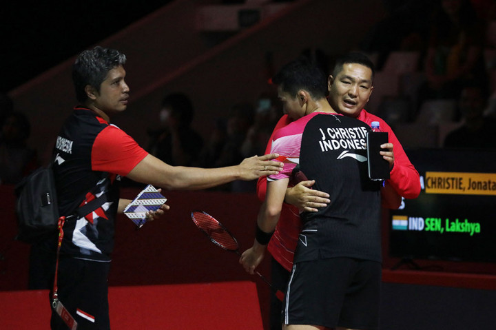 Jojo, sapaan akrab Jonatan, harus bekerja keras untuk bisa lolos ke babak empat besar. Ia menghabiskan 62 menit agar bisa menundukkan Lakshya Sen dari India.