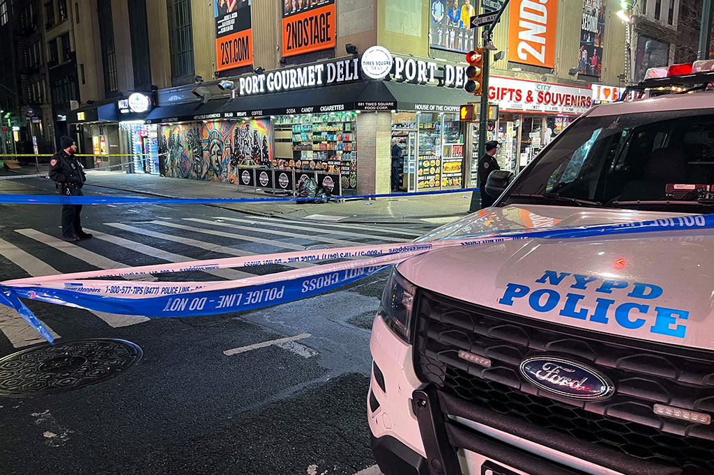 Seorang pria ditembak mati beberapa blok dari jantung pusat wisata Times Square, New York, Amerika Serikat, Kamis, 9 Februari 2023 waktu setempat.