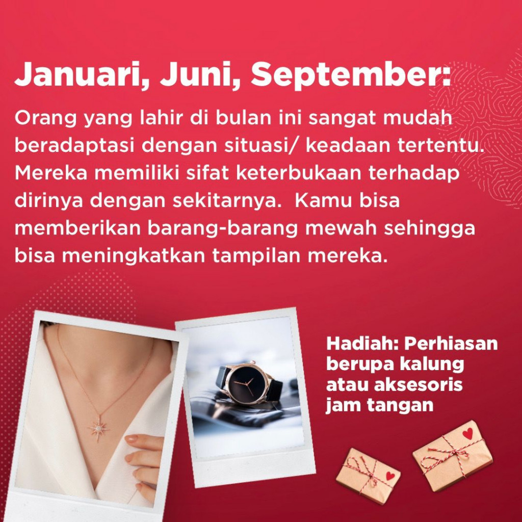 Rekomendasi Hadiah Valentine Berdasarkan Bulan Lahir